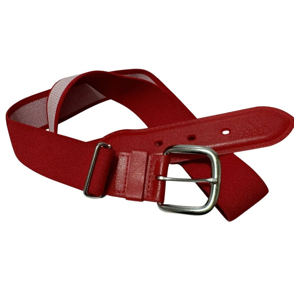Adidas Performance Red Adjustable Elastic Baseball Sport Belt Sz 30"  Men Boys